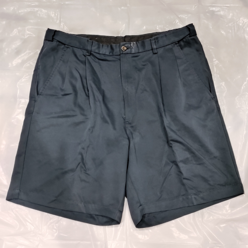 Haggar generations men's navy blue micro polyester shorts size 34